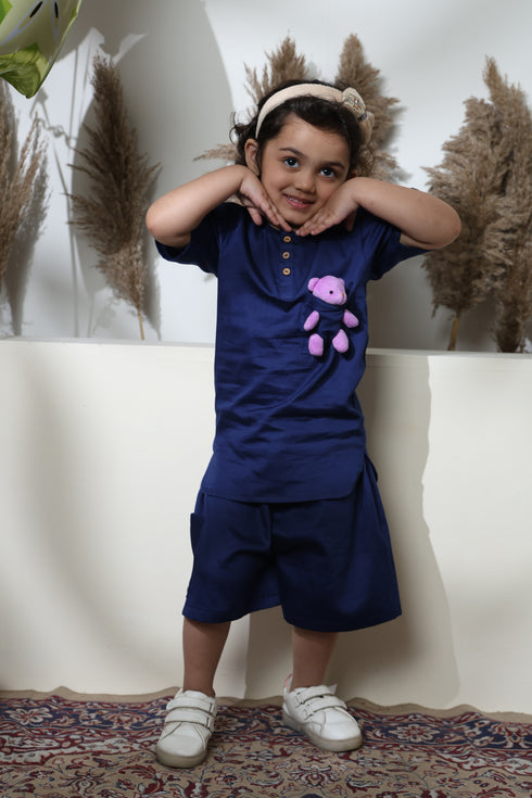 DARK BLUE TEDDY SET